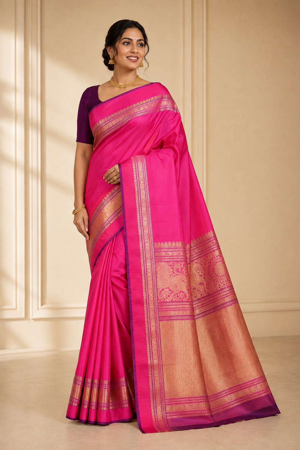 Model wearing the saree for SKU GWS25191