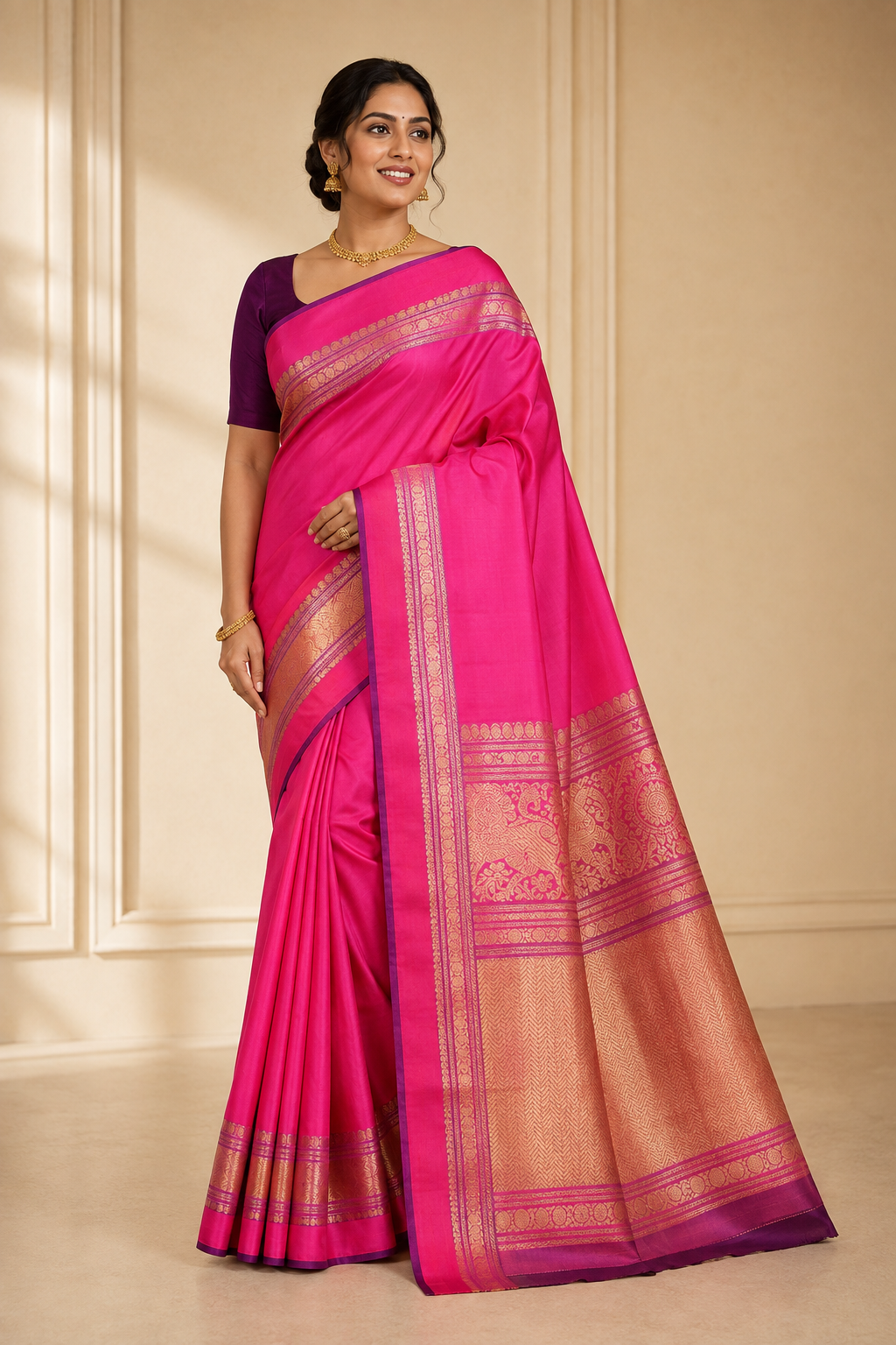 Model wearing the saree for SKU GWS25191