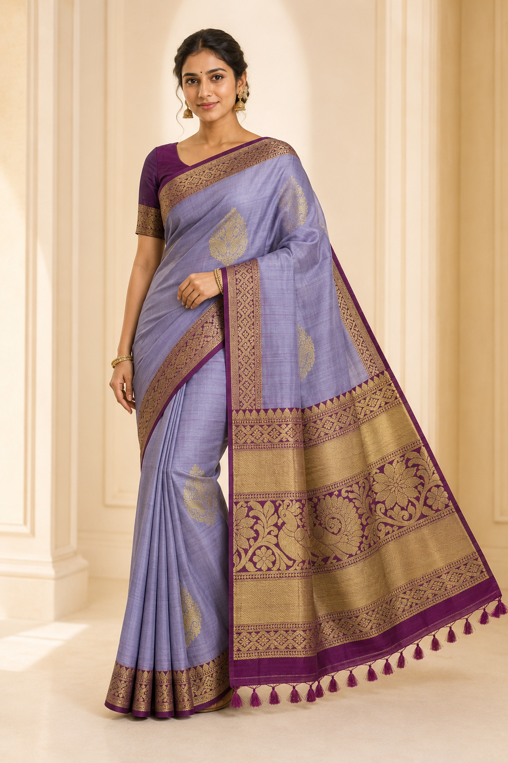 Model wearing the saree for SKU GWS25257