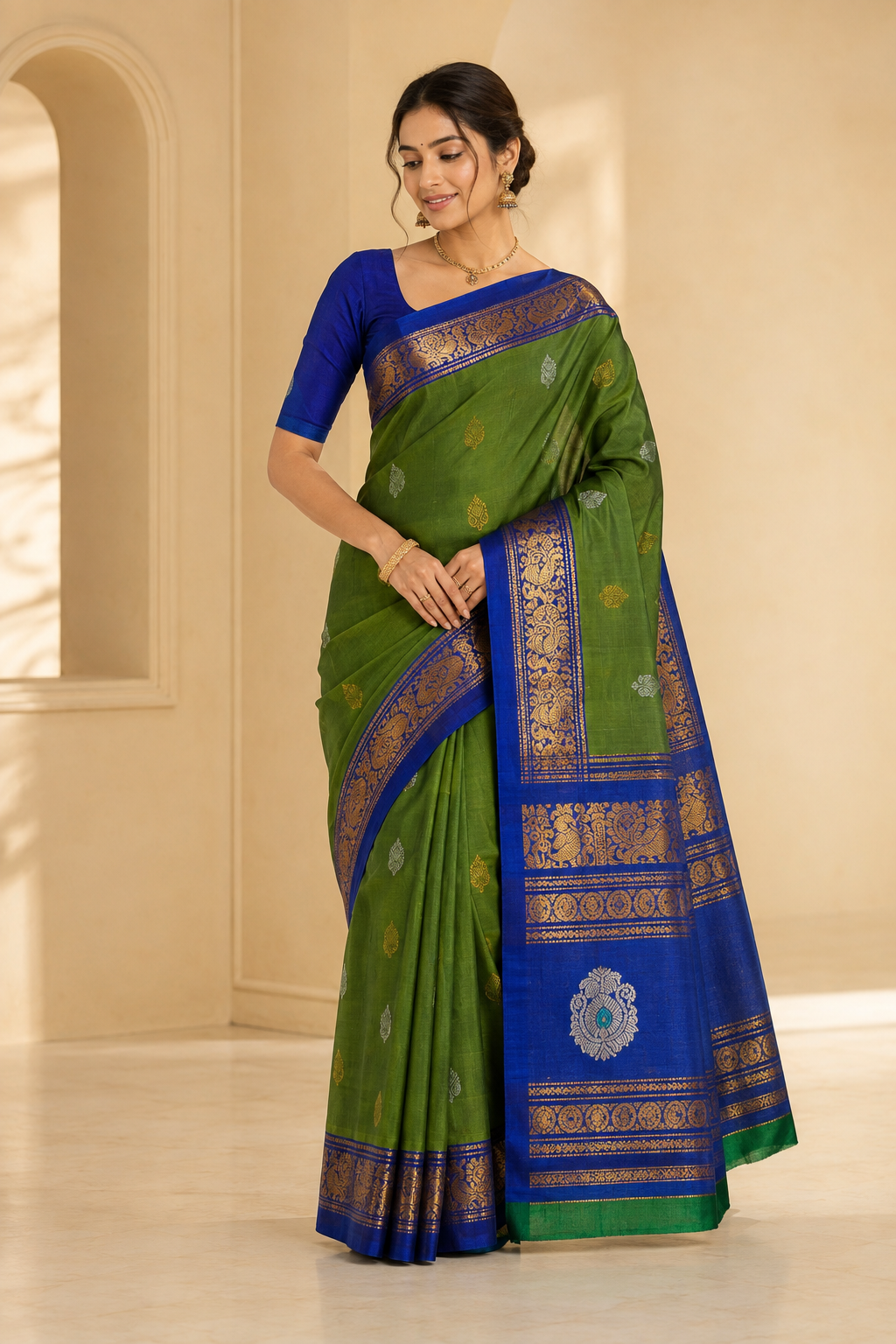 Model wearing the saree for SKU GWS26730
