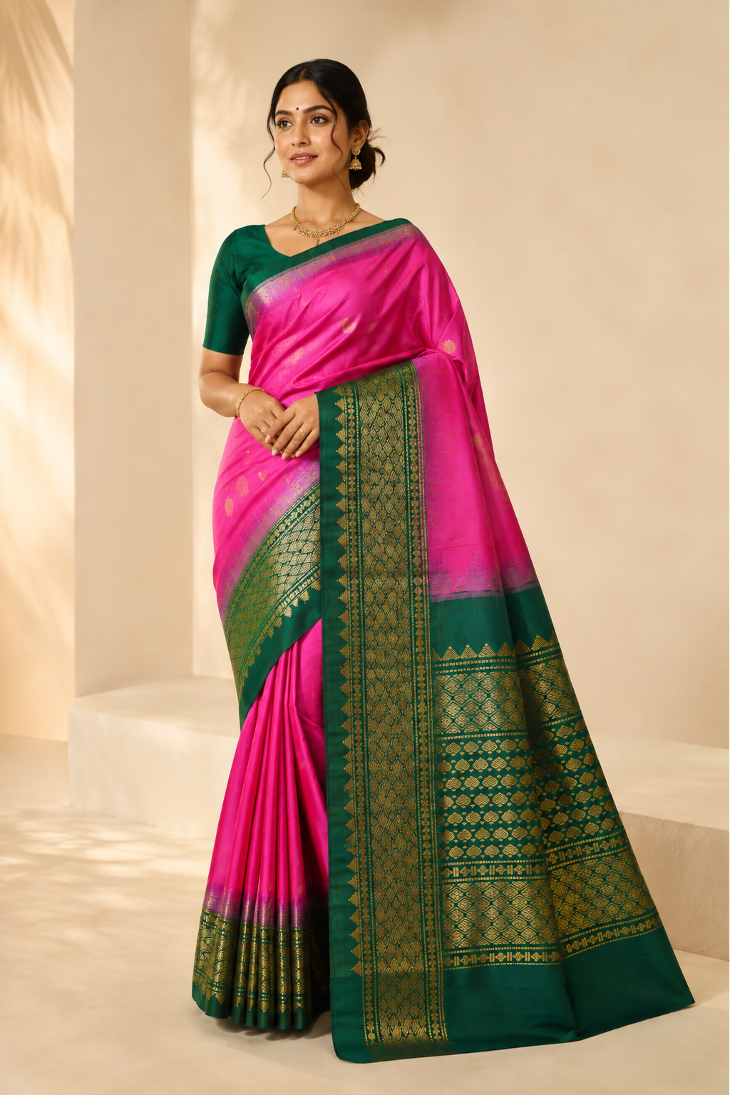 Model wearing the saree for SKU GWS27009