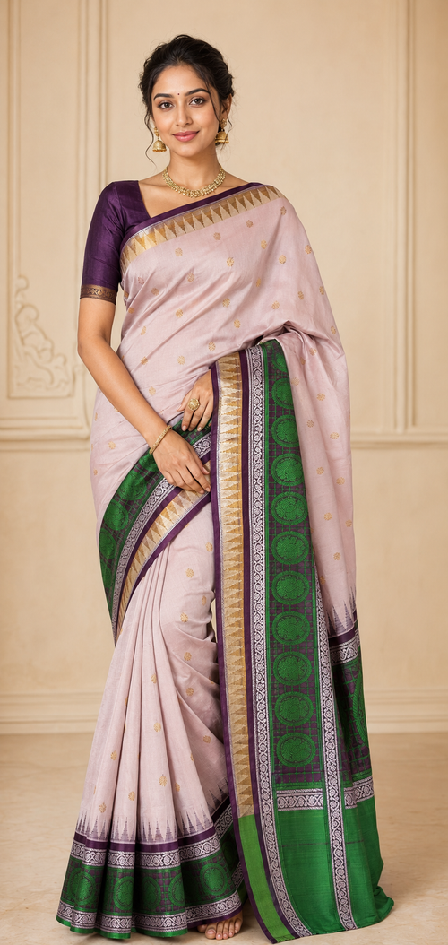 Model wearing the saree for SKU GWS27325