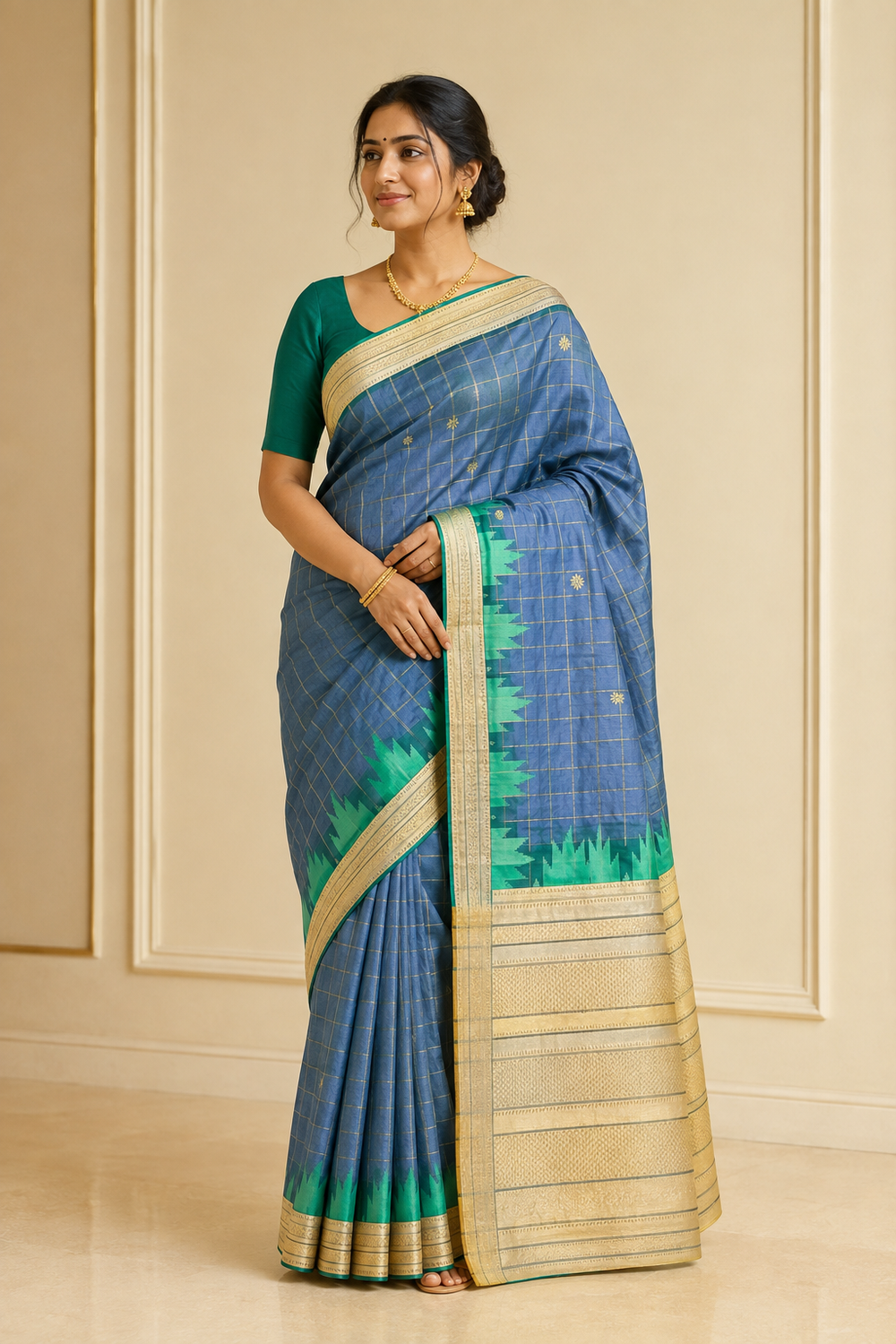 Model wearing the saree for SKU GWS27959