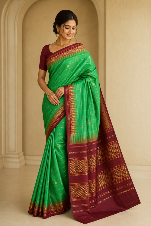 Model wearing the saree for SKU GWS28867