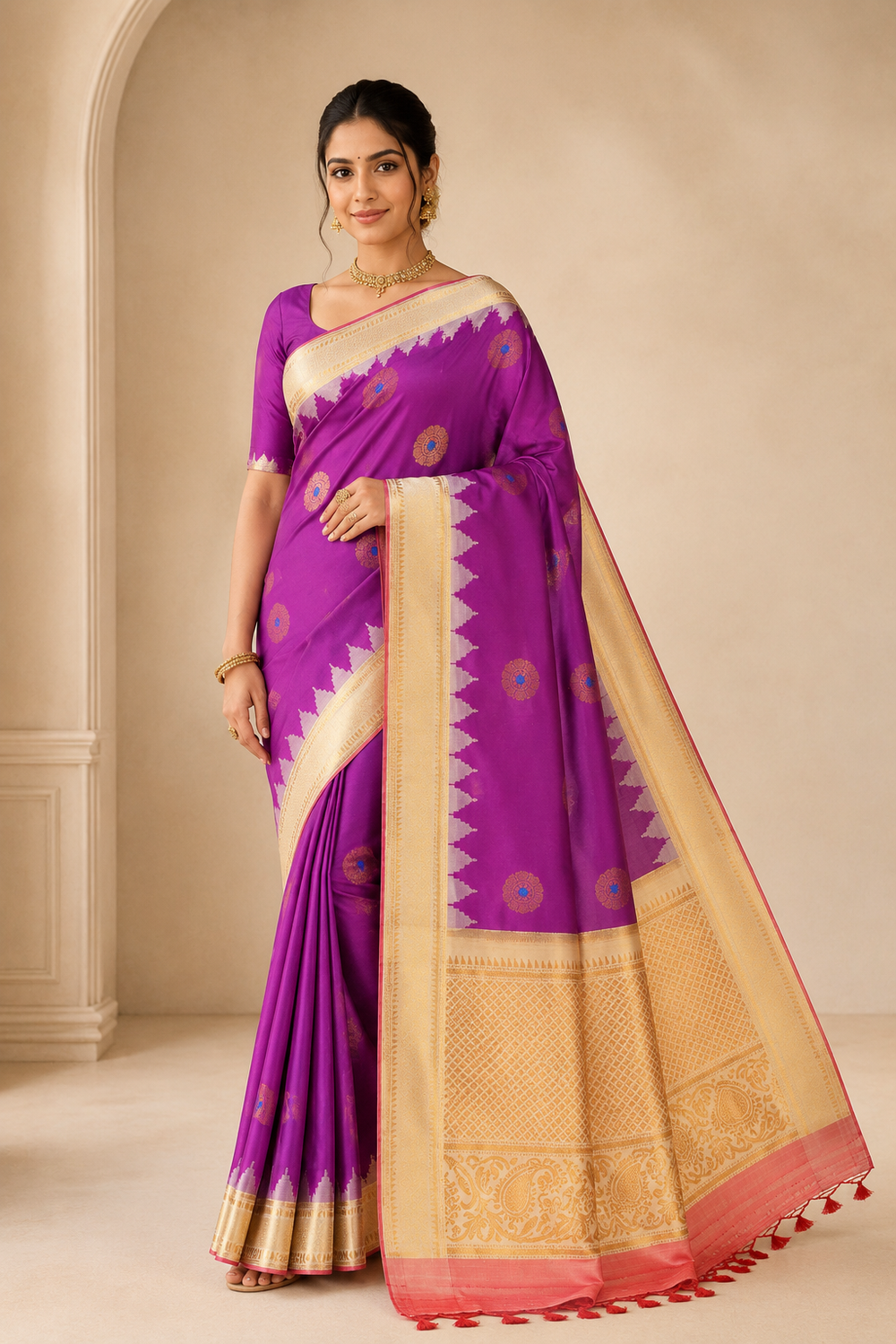 Model wearing the saree for SKU GWS29268