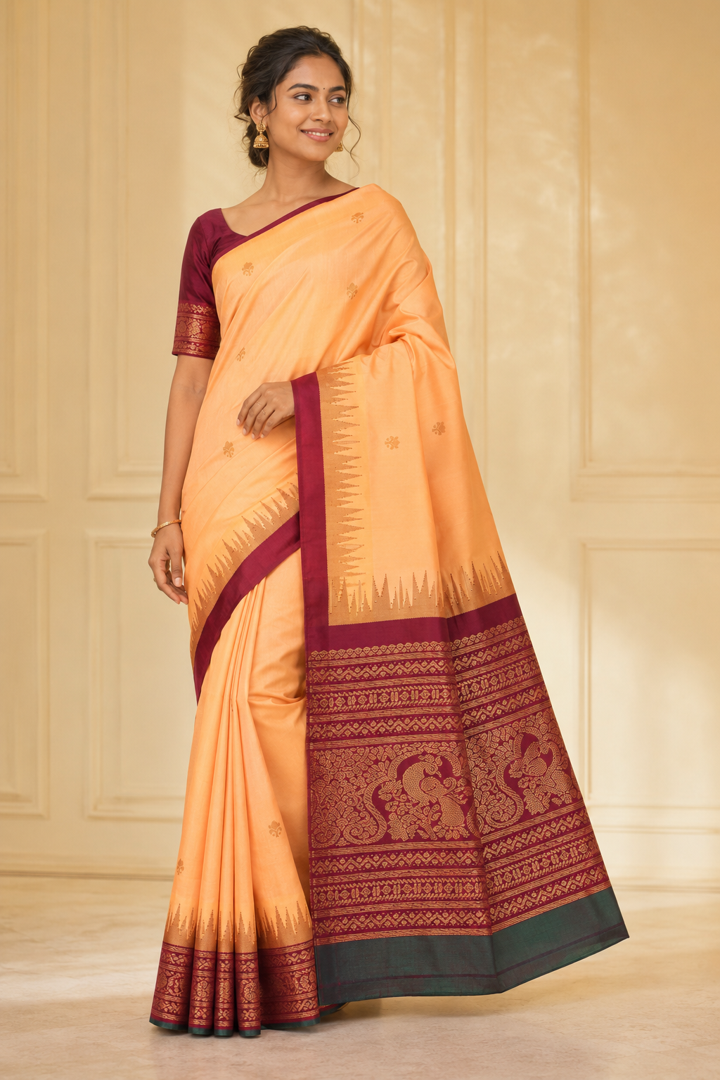 Model wearing the saree for SKU GWS29835