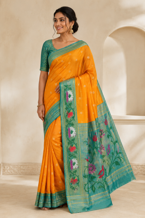 Model wearing the saree for SKU GWS30221