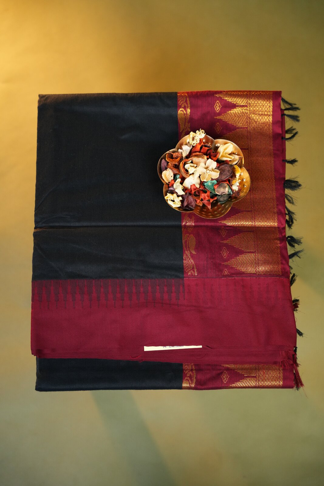 Maroon & Gold Kalyani Cotton Saree – GWS30695