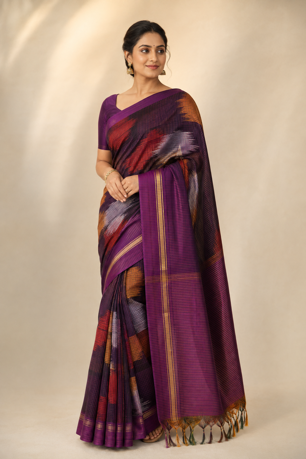 Model wearing the saree for SKU GWS30983