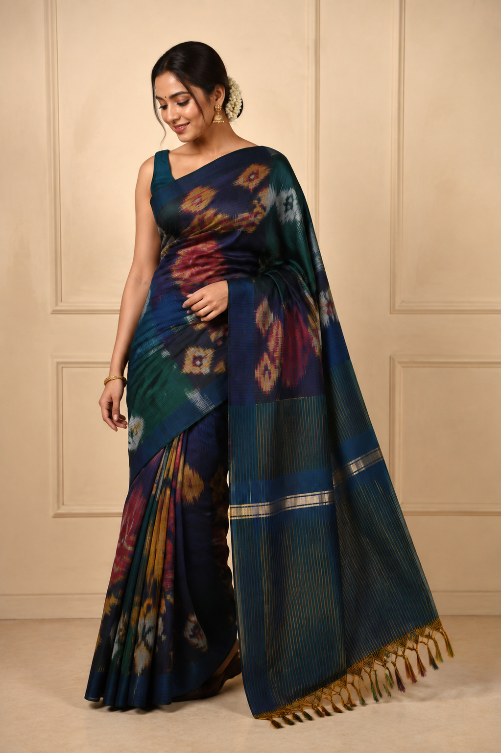 Model wearing the saree for SKU GWS30985