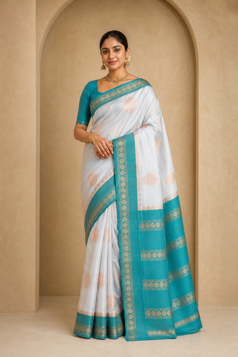 Model wearing the saree for SKU GWS31060