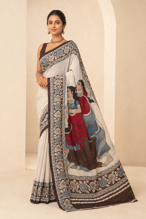 Model wearing the saree for SKU GWS32189