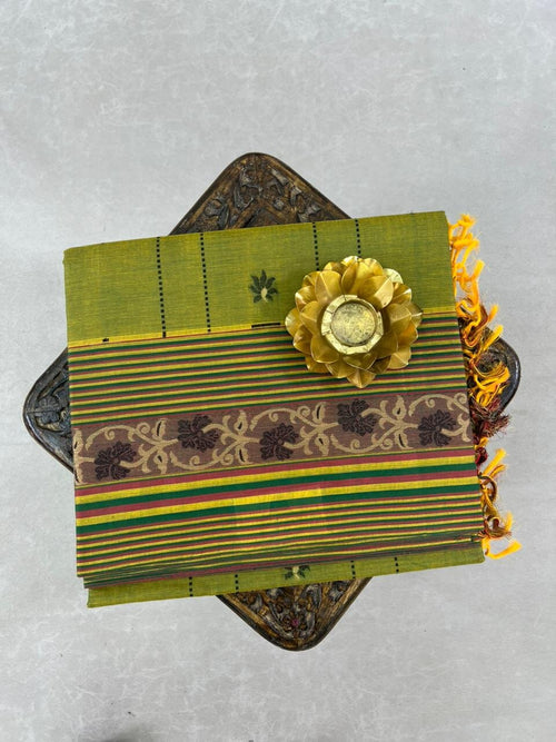 Gold & Cream Kanchi Cotton Sarees – GWS3229
