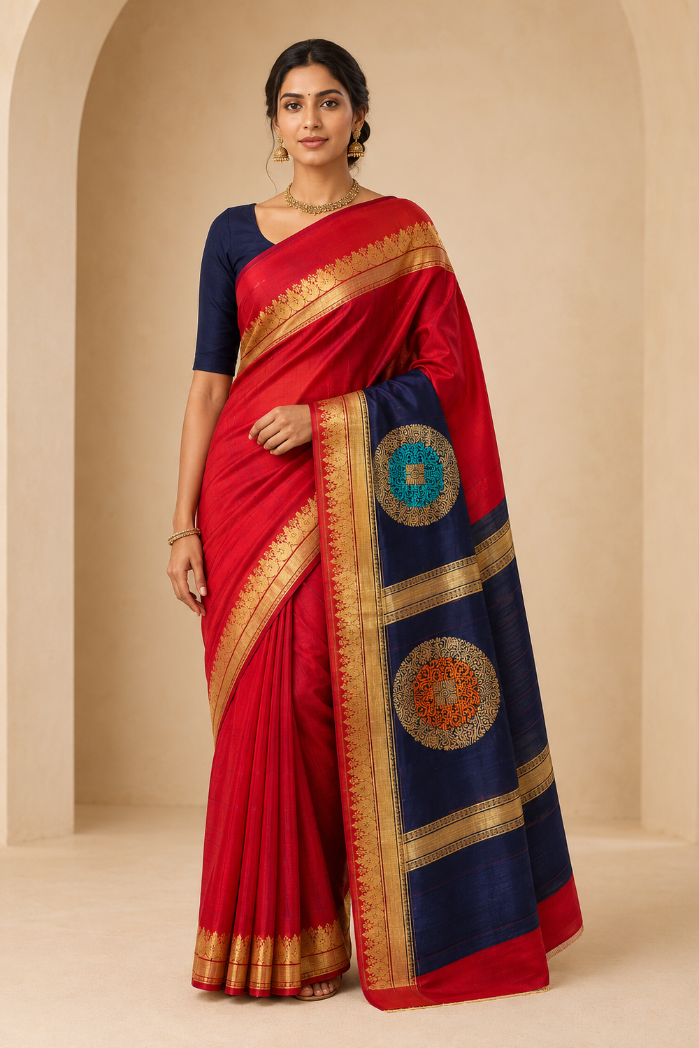 Model wearing the saree for SKU GWS33060