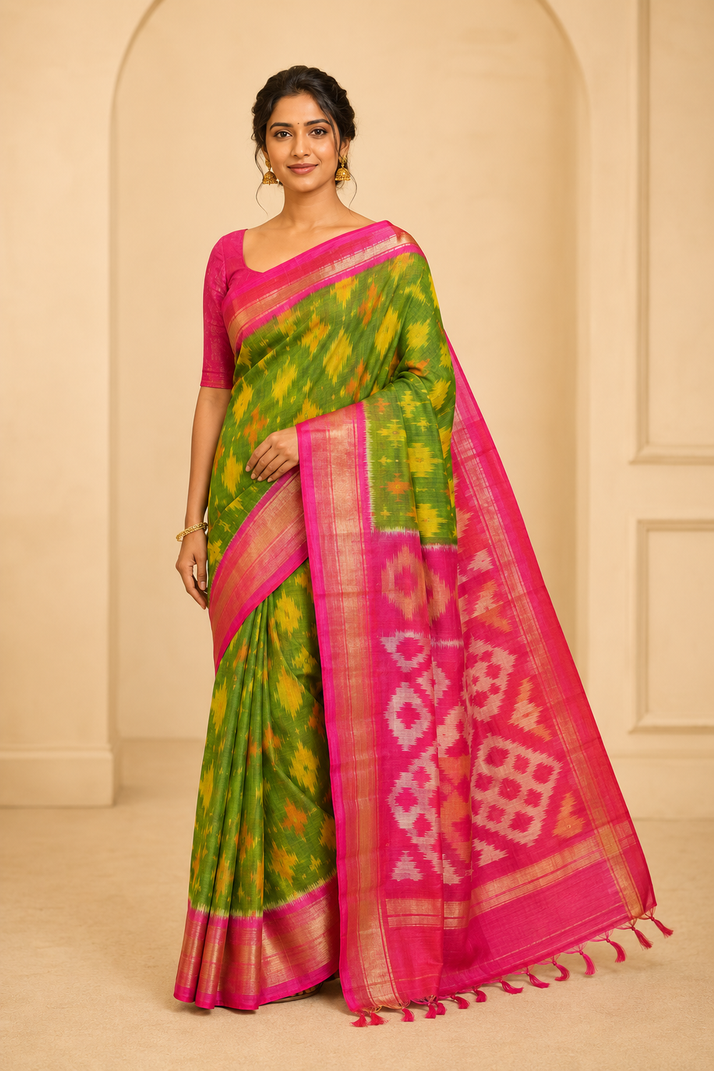 Model wearing the saree for SKU GWS33204