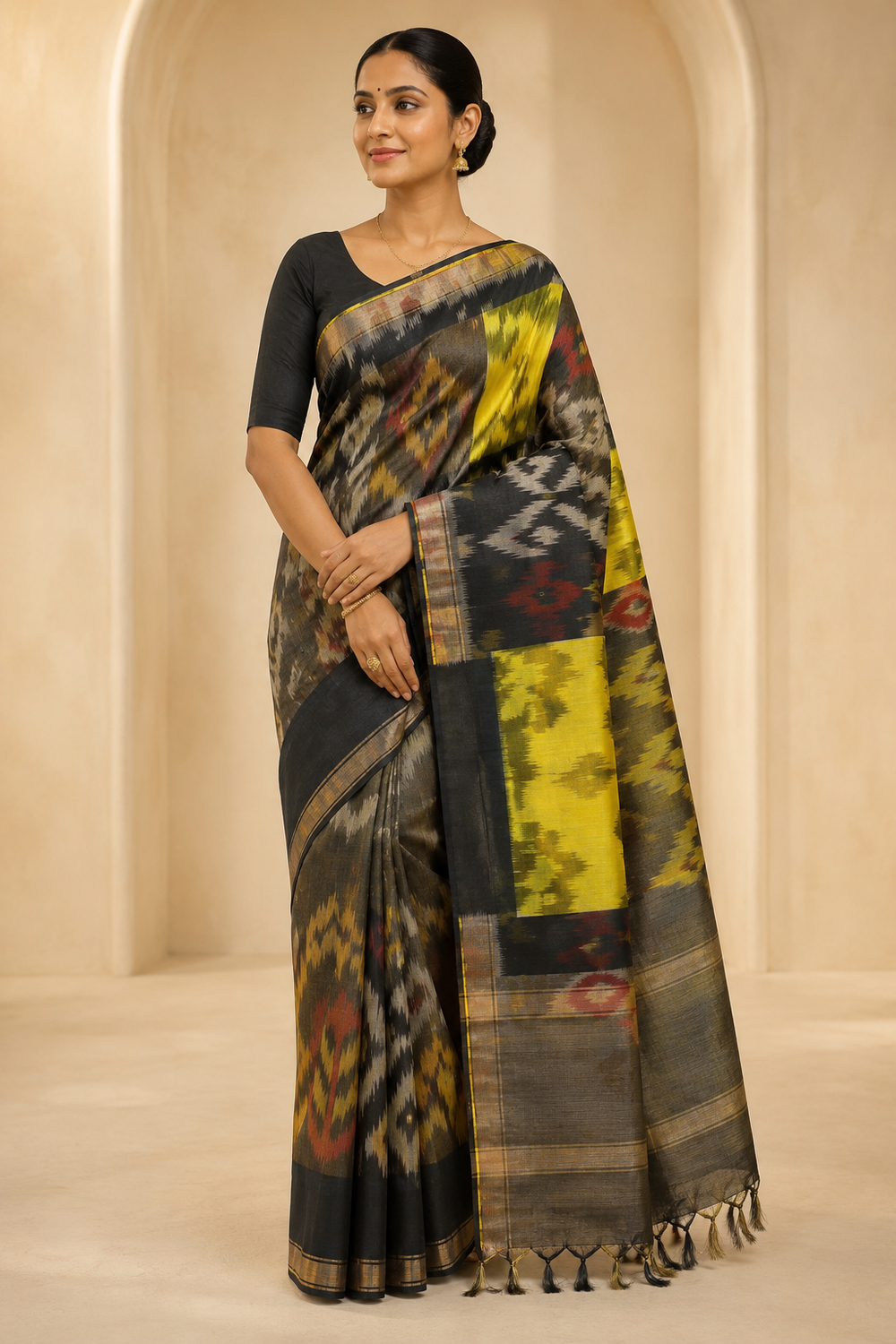 Model wearing the saree for SKU GWS33246