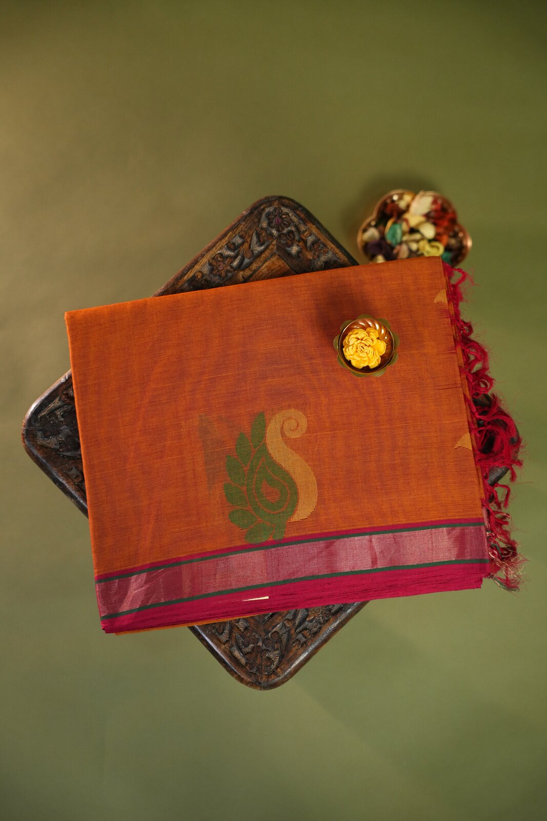 Gold & Maroon Coimbatore Cotton Sarees – GWS33273