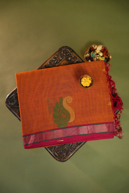 Gold & Maroon Coimbatore Cotton Sarees – GWS33273