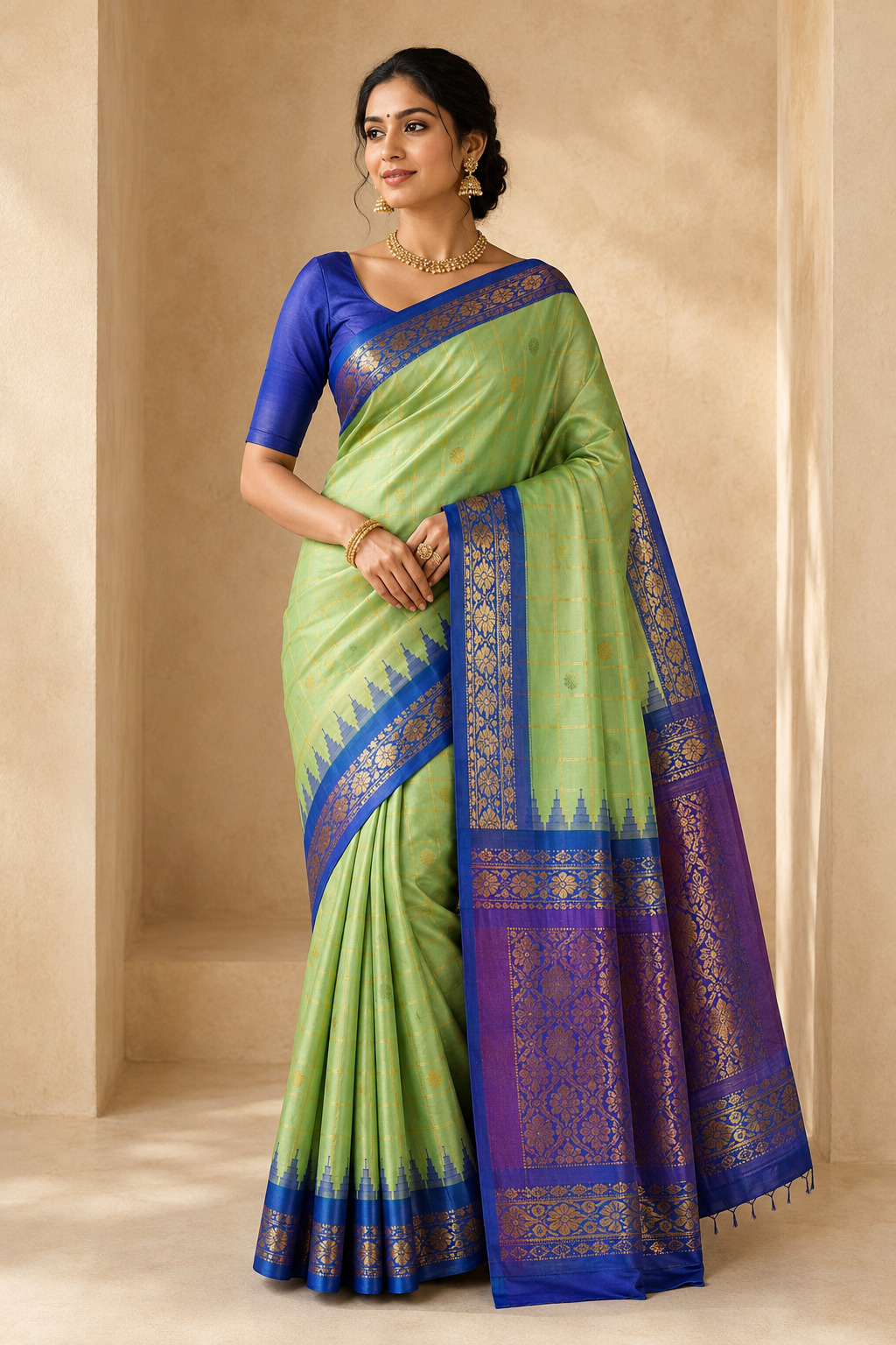 Model wearing the saree for SKU GWS34551