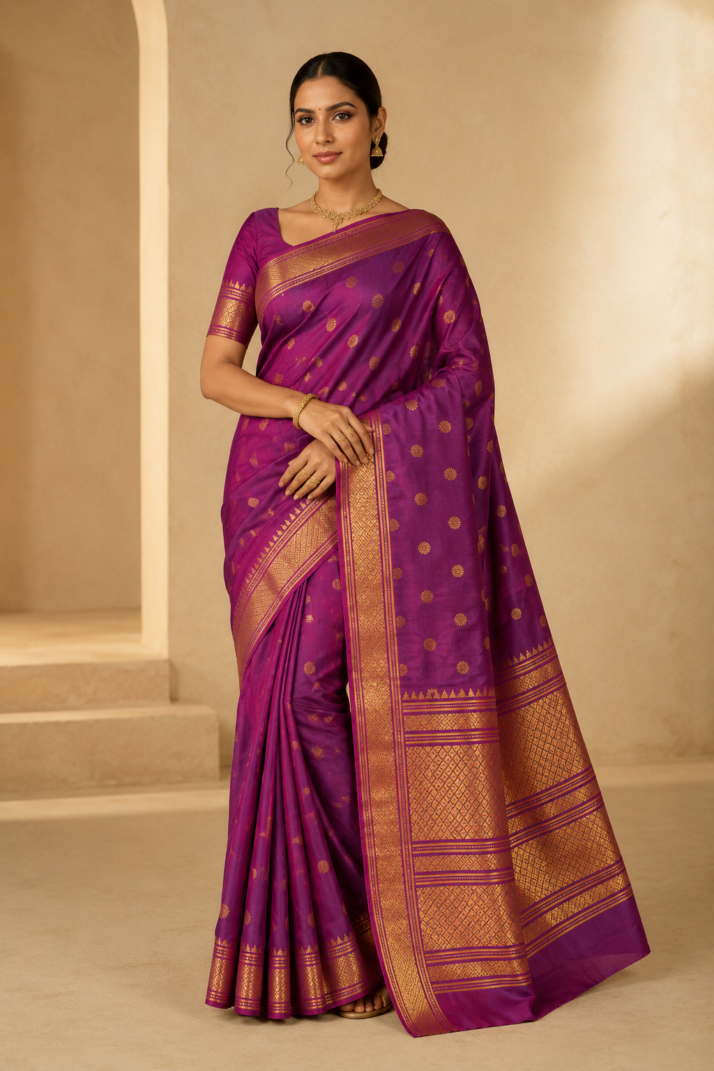 Model wearing the saree for SKU GWS35665