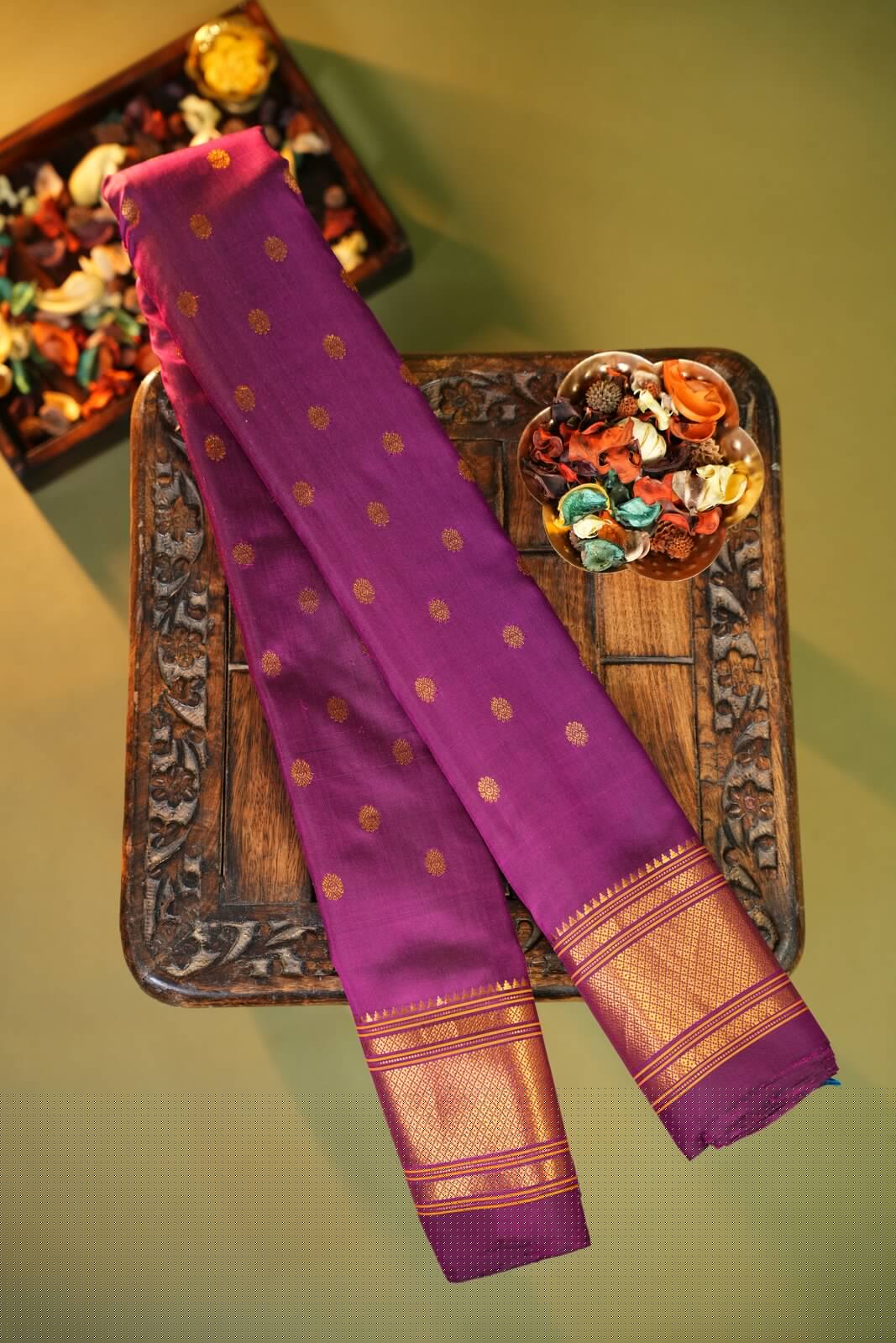 Maroon & Gold Gadwal Pure Silk Paithani Handloom Saree – GWS35665